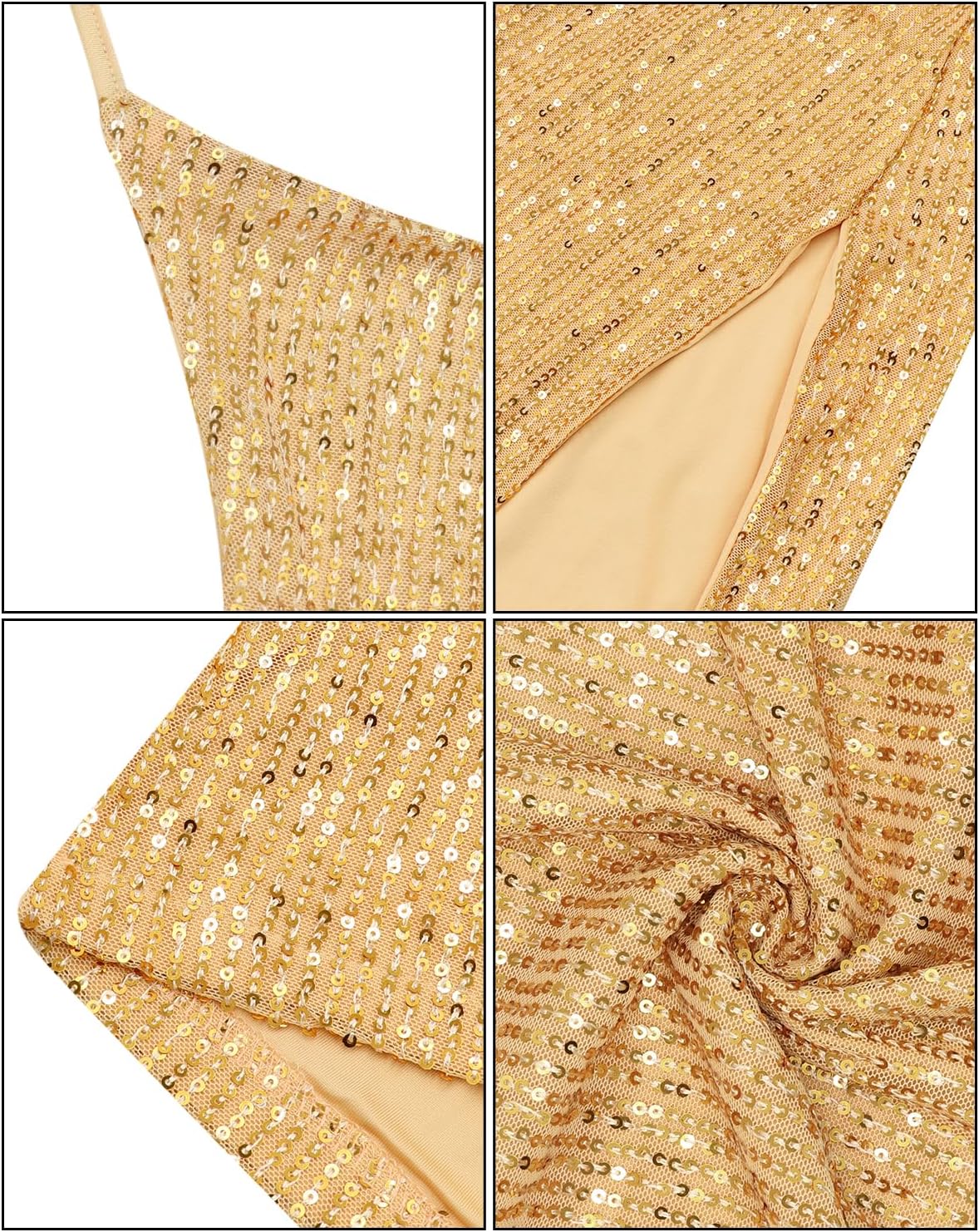 Women's Sequin Halter Bodycon Mini Dress Split Hem Backless Cowl Neck Sexy Short Dress Open Back Cocktail Party Dresses - Image 6