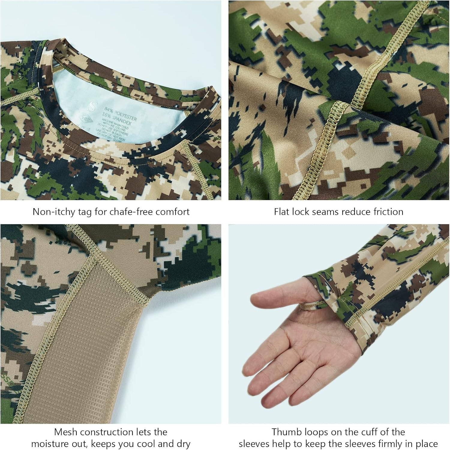 BASSDASH Women’s Camo Hunting Shirt Long Sleeve UPF 50+ Sun Protection Performance Tee Fishing Hiking