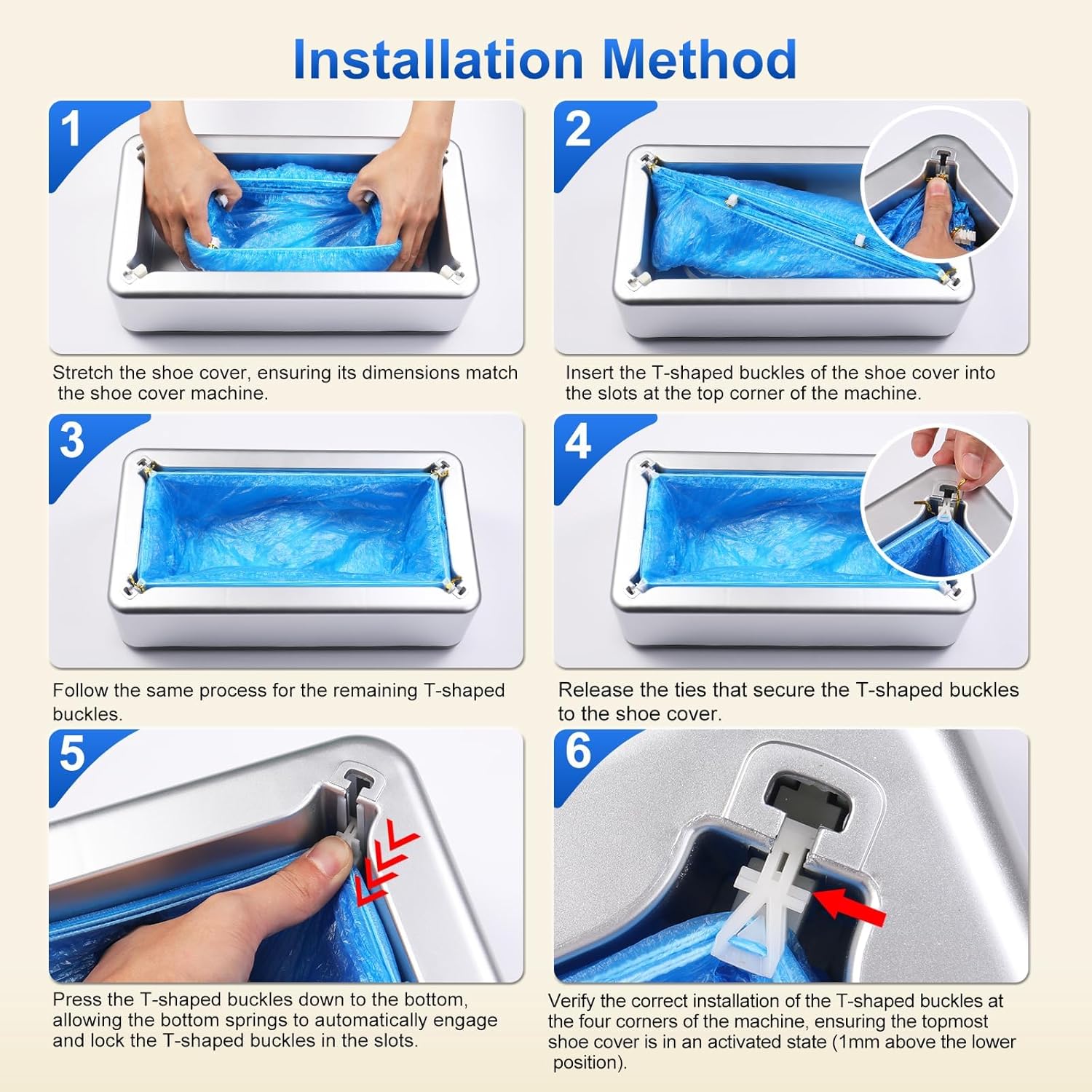 Automatic Shoe Cover Dispenser Machine with 200 Pcs Disposable Anti-Slip Covers | Hands-Free Foot Protector for Home, Hospital, Office & Laboratory Use-Silver