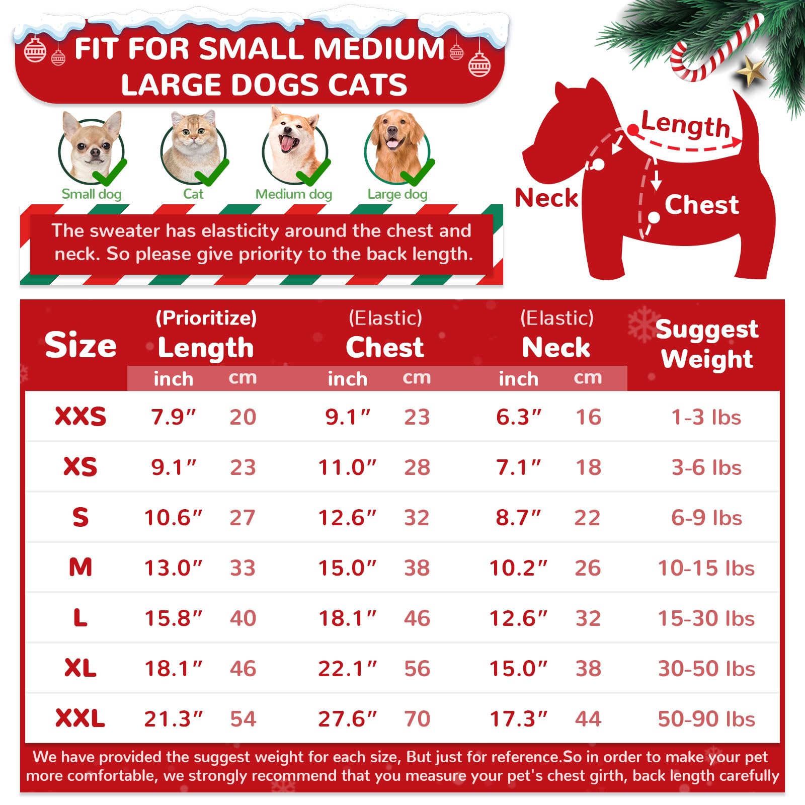 HRTTSY Dog Christmas Jumper Outfits V-Neck Red Plaid Snowman Puppy Dogs Sweater Clothes for Small Medium Large Dog Cat Warm Winter Knitwear Pet Pullover Vest,XX-Small (Decorative Buttons. Can't Untie) - Image 4