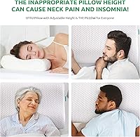 Vista 3 de UTTU - Almohada tipo sándwich tamaño King. Almohada de espuma viscoelástica. Almohada de bambú para dormir. Almohada cervical para dolor de cuello.