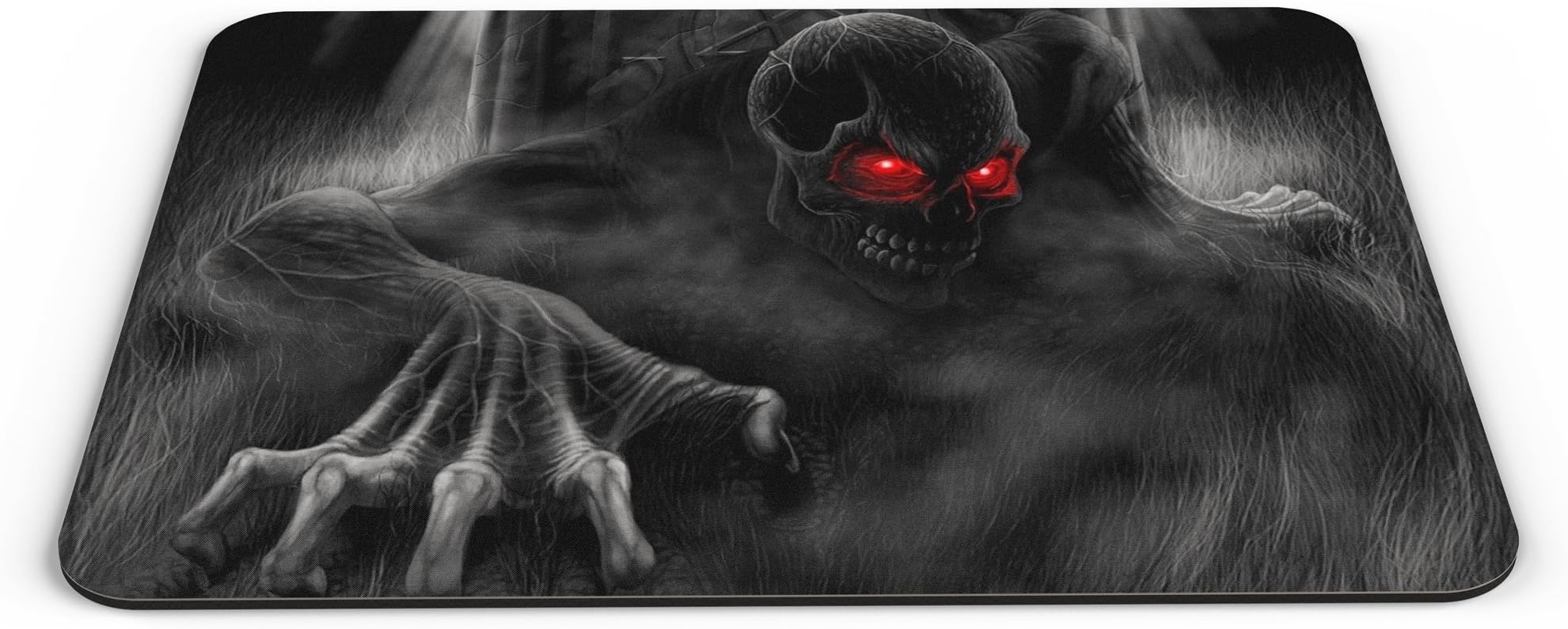Creepy Graveyard Crawling Skeleton With Red Eyes Computer PC Mousemat