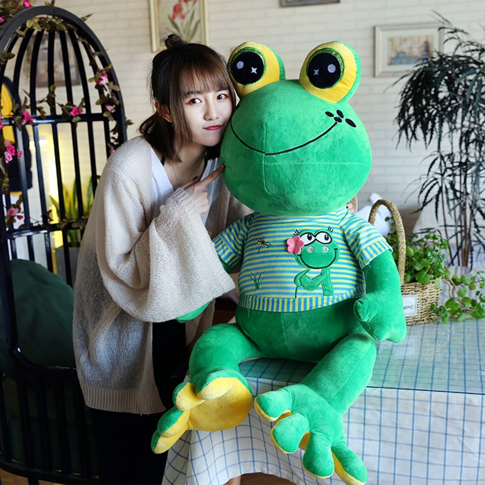Amazon｜MJKQ9 ぬいぐるみ 特大 カエル グリーン 可愛い 動物 大きい 