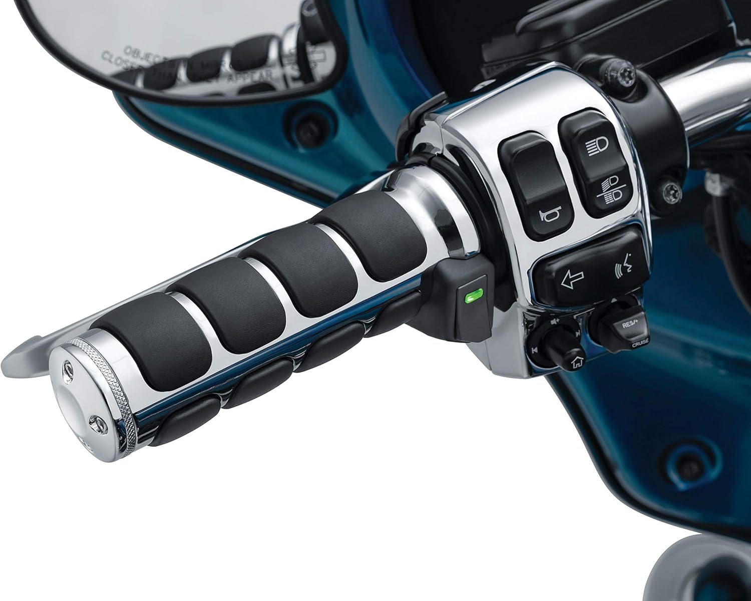 Kuryakyn 6470 Motorcycle Handlebar Accessory: Heated ISO-Grips for 2008-20 Harley-Davison with Electronic Throttle Control, Chrome, 1 Pair