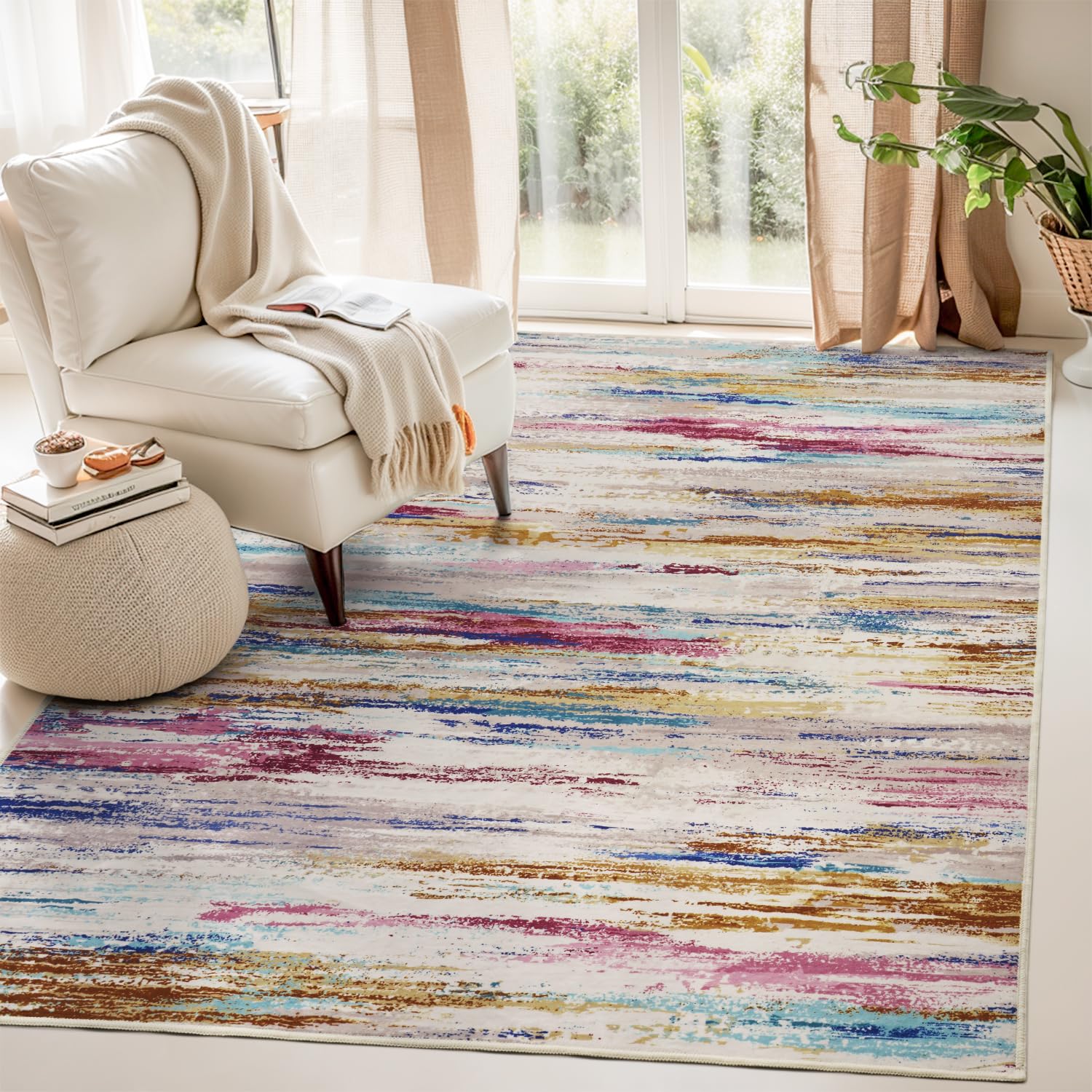 Tchdio8x10 Area Rugs For Living Room Colorful Modern Abstract Area