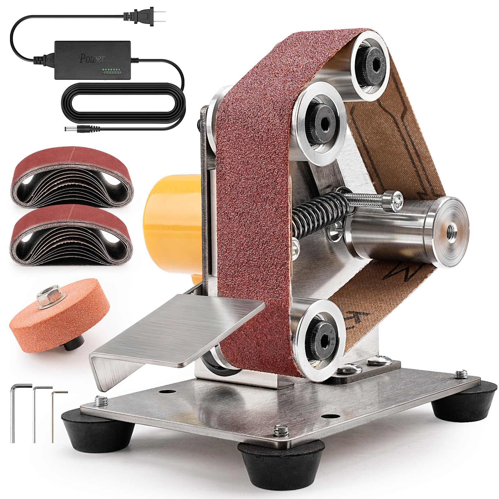 SI FANG Mini Electric Belt Sander Knife-Sharpener Small Bench Grinder