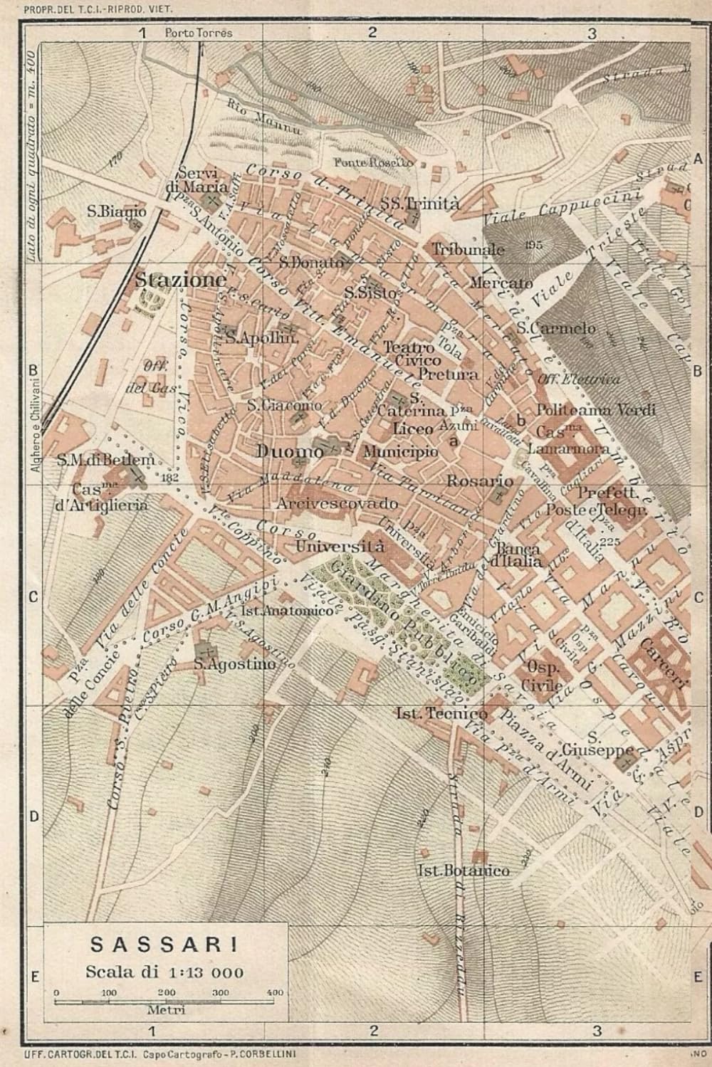 Sassari Italy Map Journal: Vintage Map Notebook