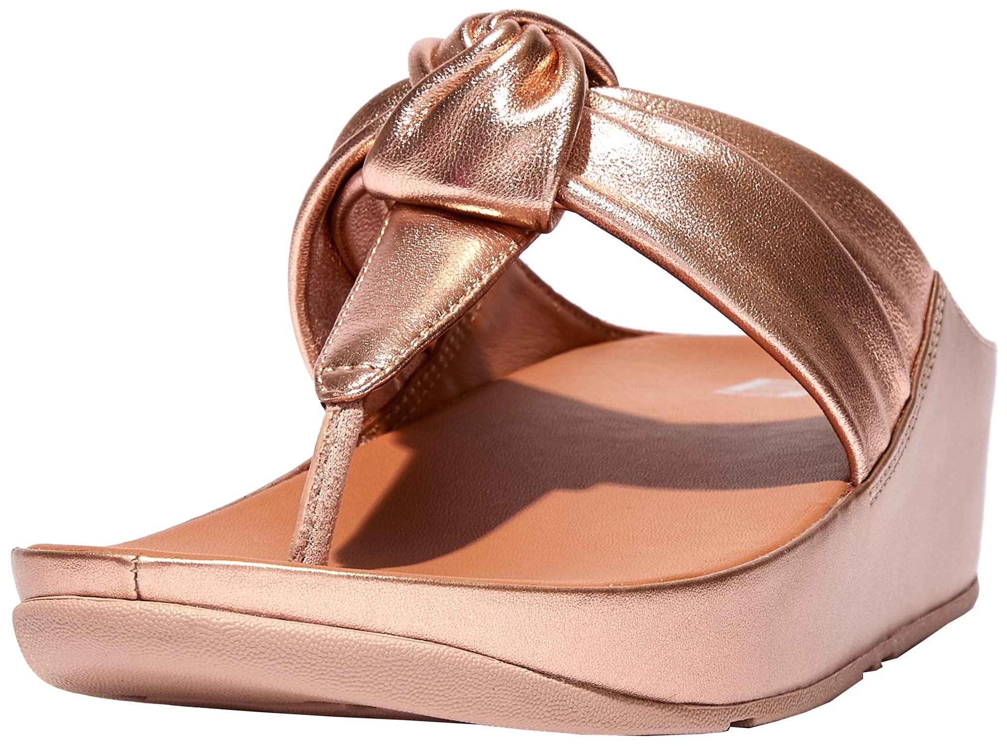 FitFlop Women's Twiss Ii Knot-Strap Leather Toe-Post Sandals, Rose Gold-7 |  Flip-Flops - Amazon.com
