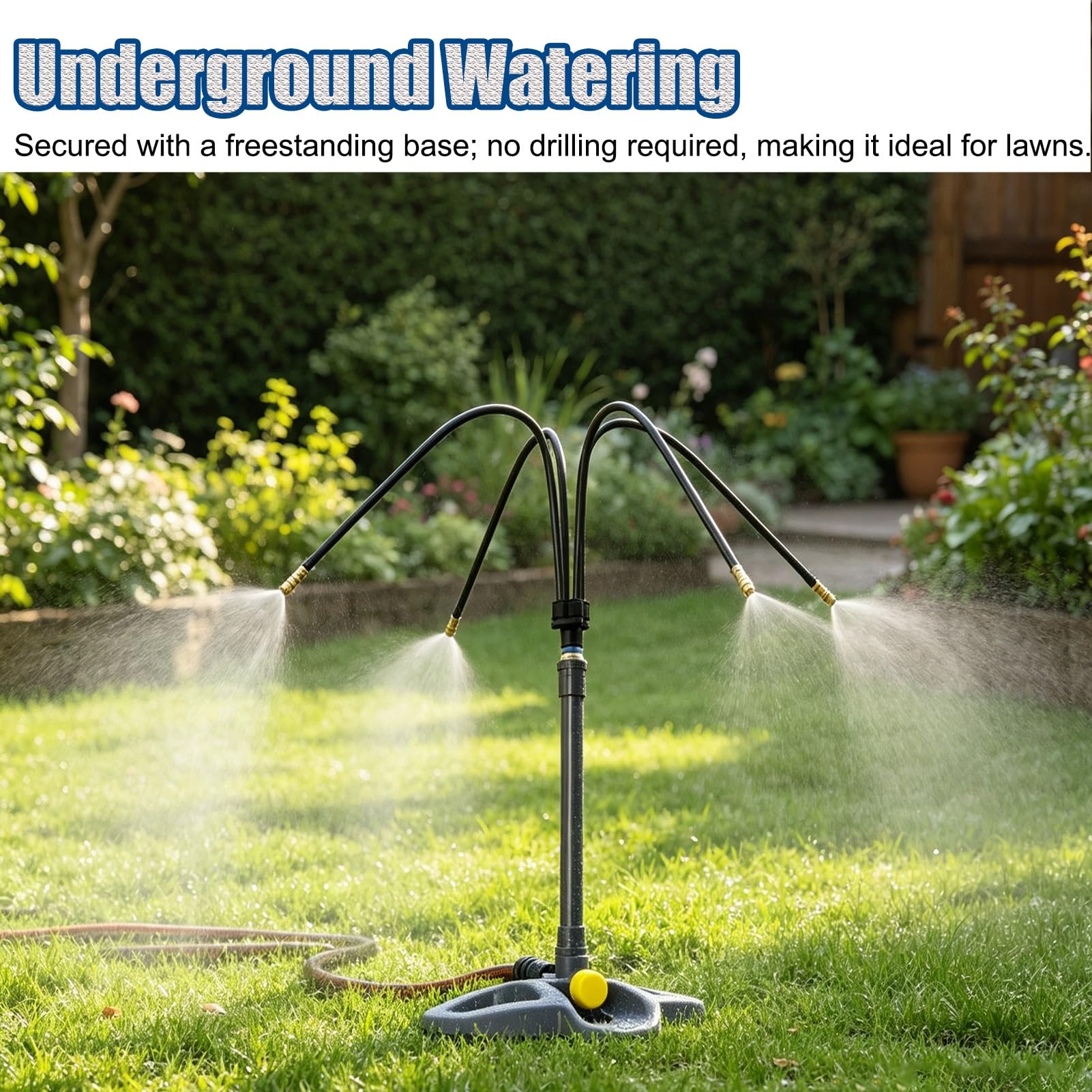 Kit Irrigazione Kit di Irrigazione a Pioggia Interrato per Piante, Piccolo Irrigazione a Goccia Automatico con Tubo Flessibile a 360°, Attrezzatura di Irrigazione Automatica a Goccia per Esterni
