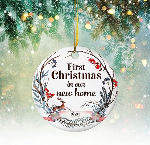 Miniatura 4 de IAMAGOODLADY Decoraciones de Navidad, adorno de Navidad para el nuevo hogar 2021, adorno de primera Navidad en nuestro nuevo hogar, adornos de
