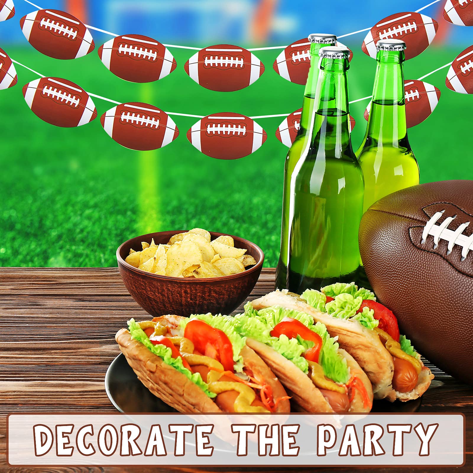 2 Fußball-Banner Girlande – DIY Deko Für Geburtstag, Sport-Party, 14,8 Cm Ausschnitte