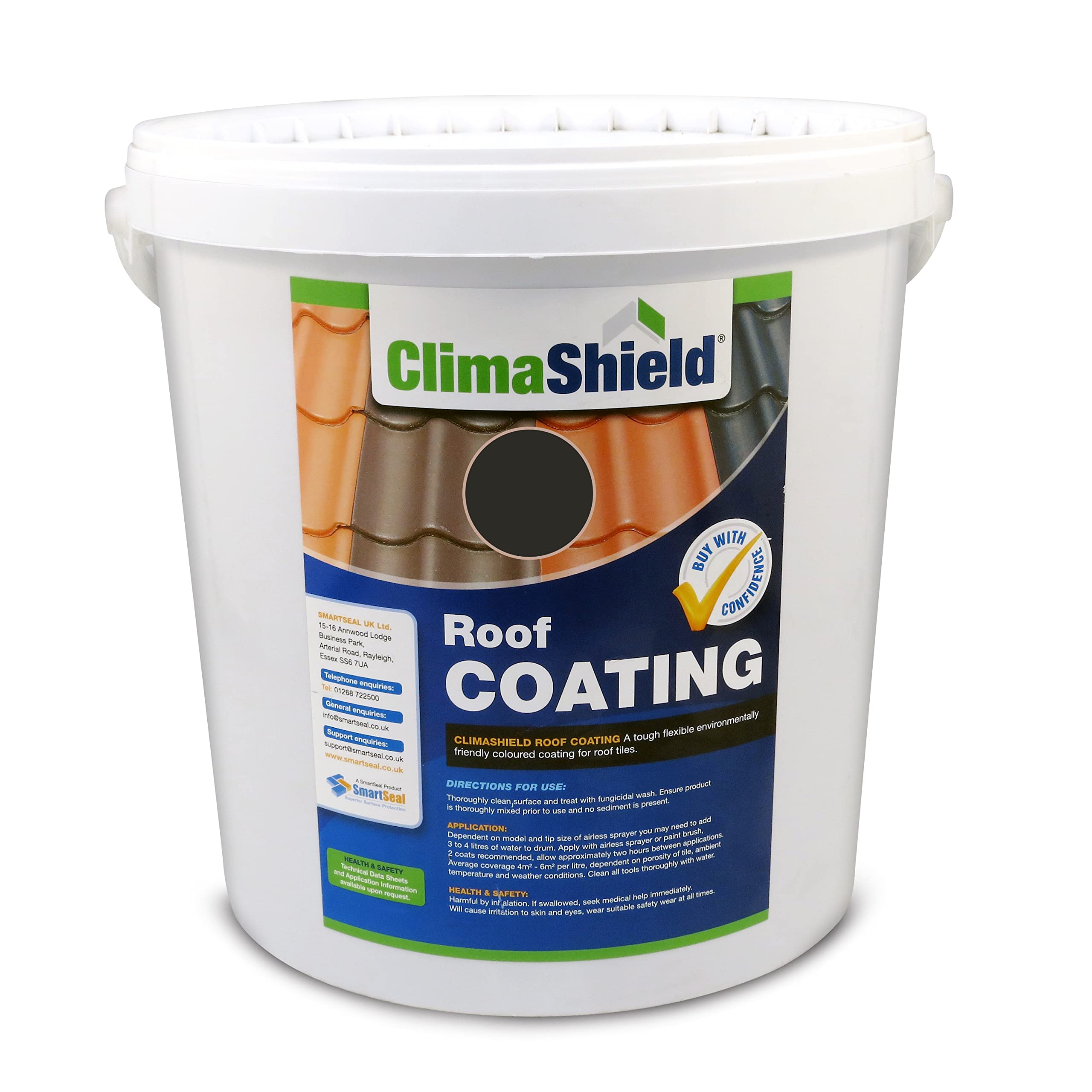 ClimaShield Roof Coating & Tile Paint/Sealer (20 Litre) transforms Concrete Tiles with 6 Colours Available. Easy to Apply, Gives Lasting Protection and inhibits Organic Growth… — image 1