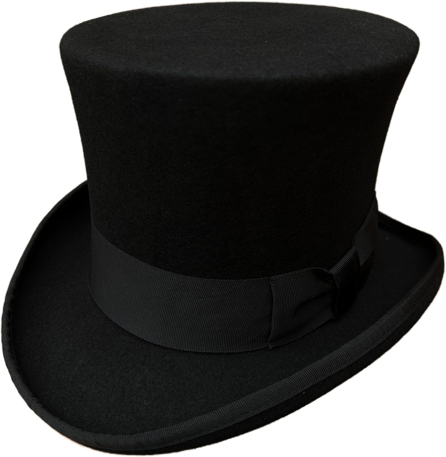 Black Wool Mens Top Hat Victorian Top Hats for Men Women Mad Hatter 7" Tall Tophat - Image 3