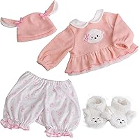 Vista 12 de Ropa de muñecas Reborn para niña, ropa de bebé rosa, ropa de muñecas de 17 a 22 pulgadas, juego de accesorios para muñeca Reborn niña recién nacida