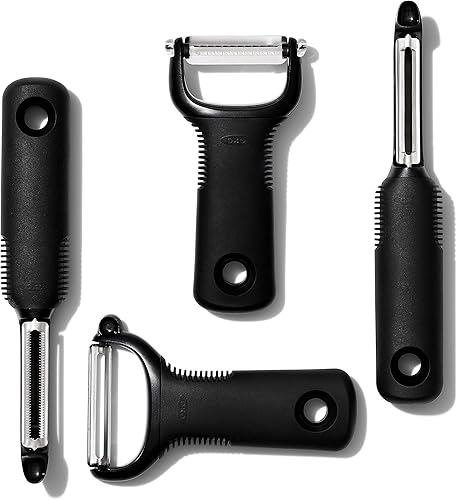 Miniatura 9 de Pelador de ajos, OXO Good Grips., Pelador giratorio, Negro