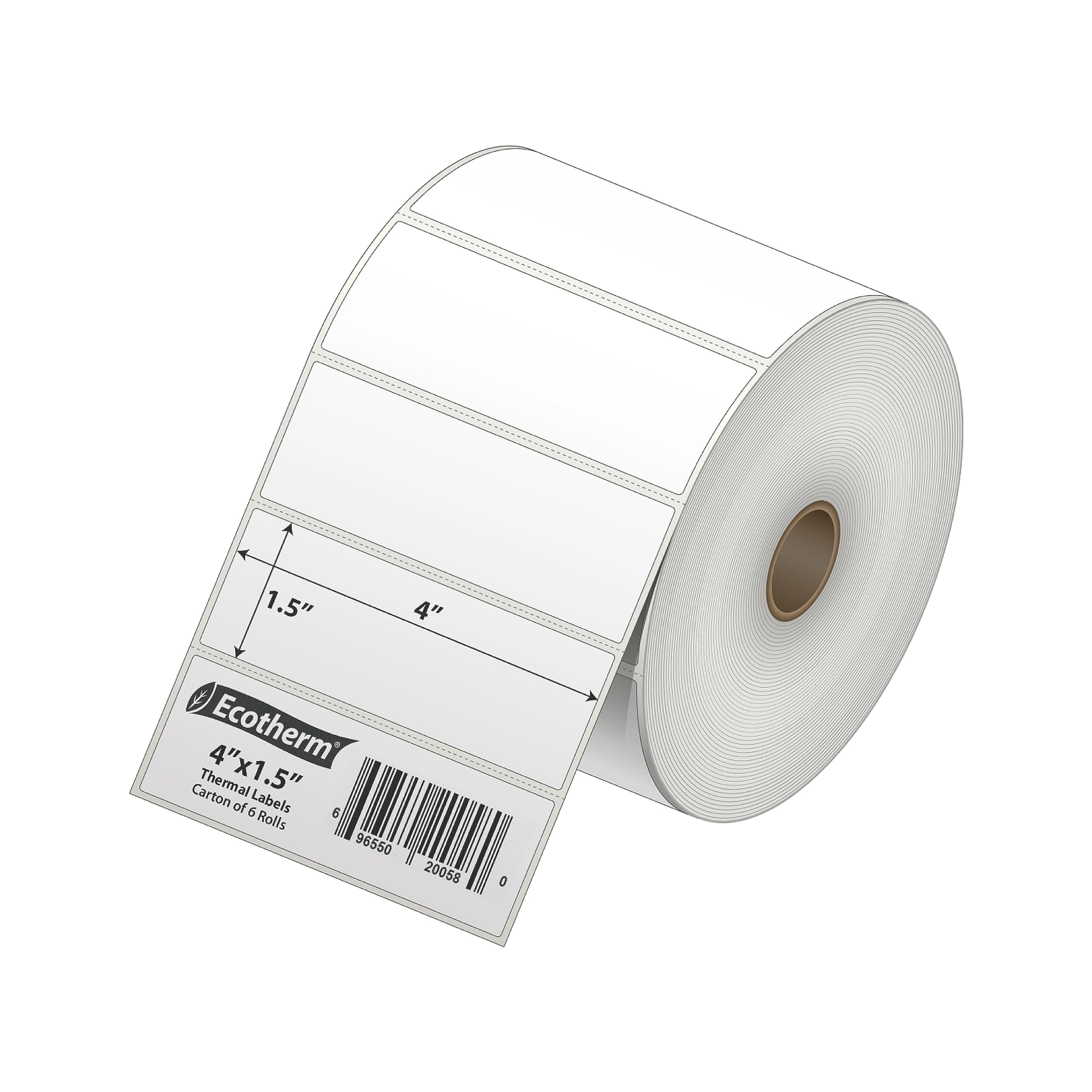 4 x 1,5 bezpośrednie papierowe naklejki termiczne - 10800 etykiet - 1800 etykiet PerRoll - 6 rolek - do drukarek termicznych Datamax, Intermec, Sato, TSC, Zebra Direct