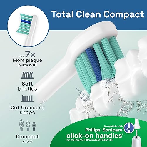 Miniatura 2 de Brushmo Total Clean - Cabezales de repuesto para cepillos de dientes, compatibles con Philips Sonicare, mango de cepillo de dientes eléctrico de