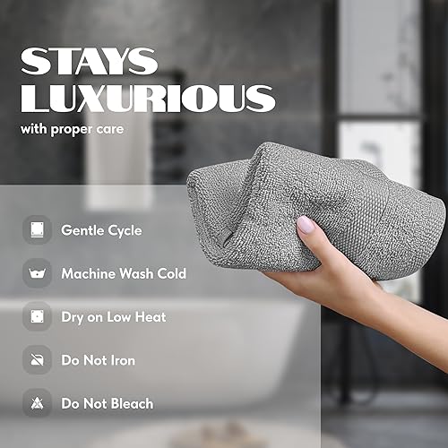 Miniatura 131 de Wealuxe - Toallas de baño blancas de 27 x 54 pulgadas, juego de toallas de algodón para baño, hotel, gimnasio, spa, suaves, extraabsorbentes