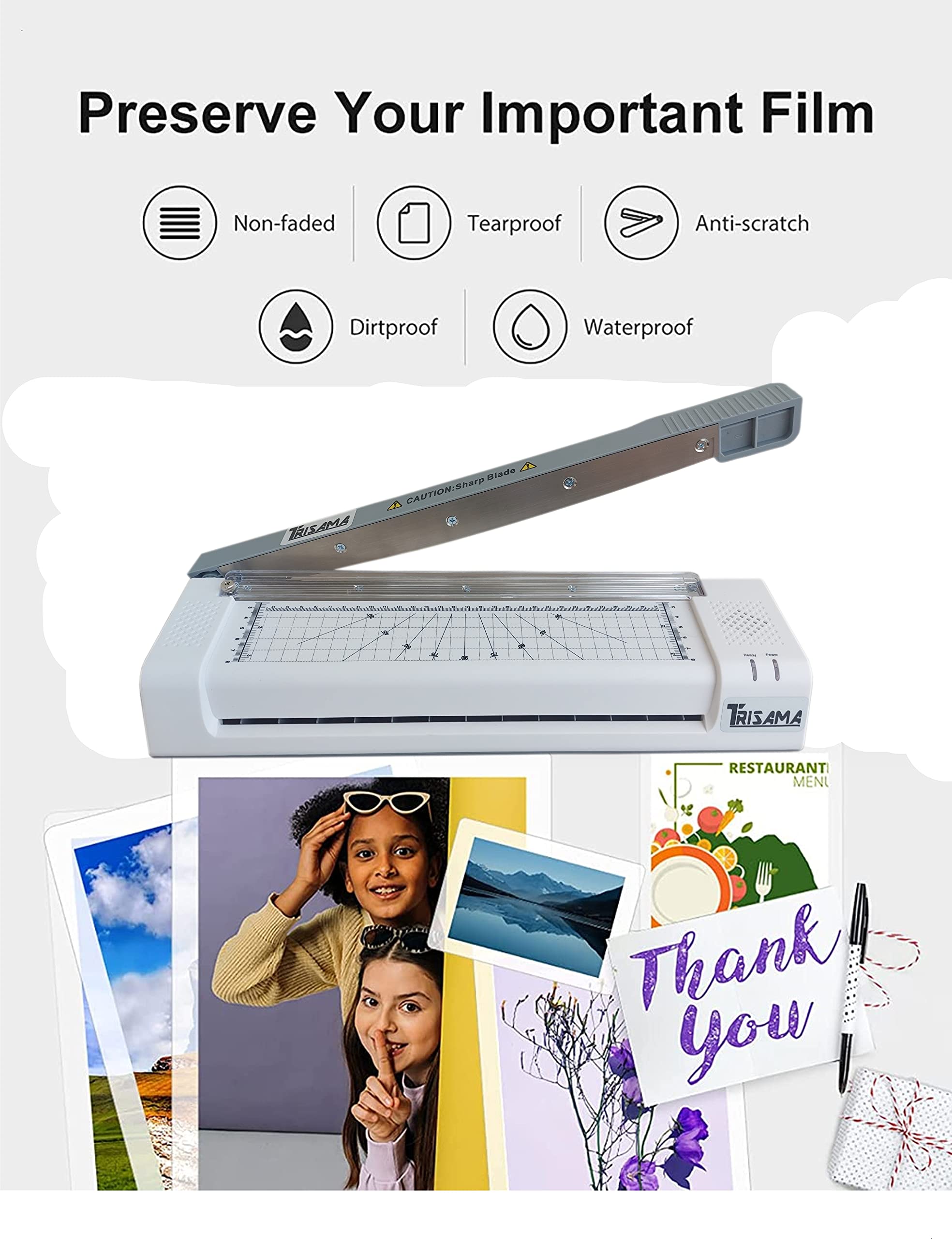 TRISAMA Lamination Machine Laminator A3,A4 Multifunction (Laminator, Paper Cutter) 12 inch for Hot and Cold Lamination 4