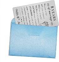 Vista 7 de Resdink Tarjeta de aniversario de 8 años para marido, cartera de acero inoxidable con mini notas de amor, 3.2 x 2.2 x 0.03 pulgadas