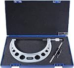 Accusize Industrial Tools Outside Micrometer, 0-25mm, EG00-0025 | 0-25mm, Ultra-Precision, Carbide Tipped, M-Type, Resolution 0.01mm, Ratchet Friction Thimble, Solid Storage Case