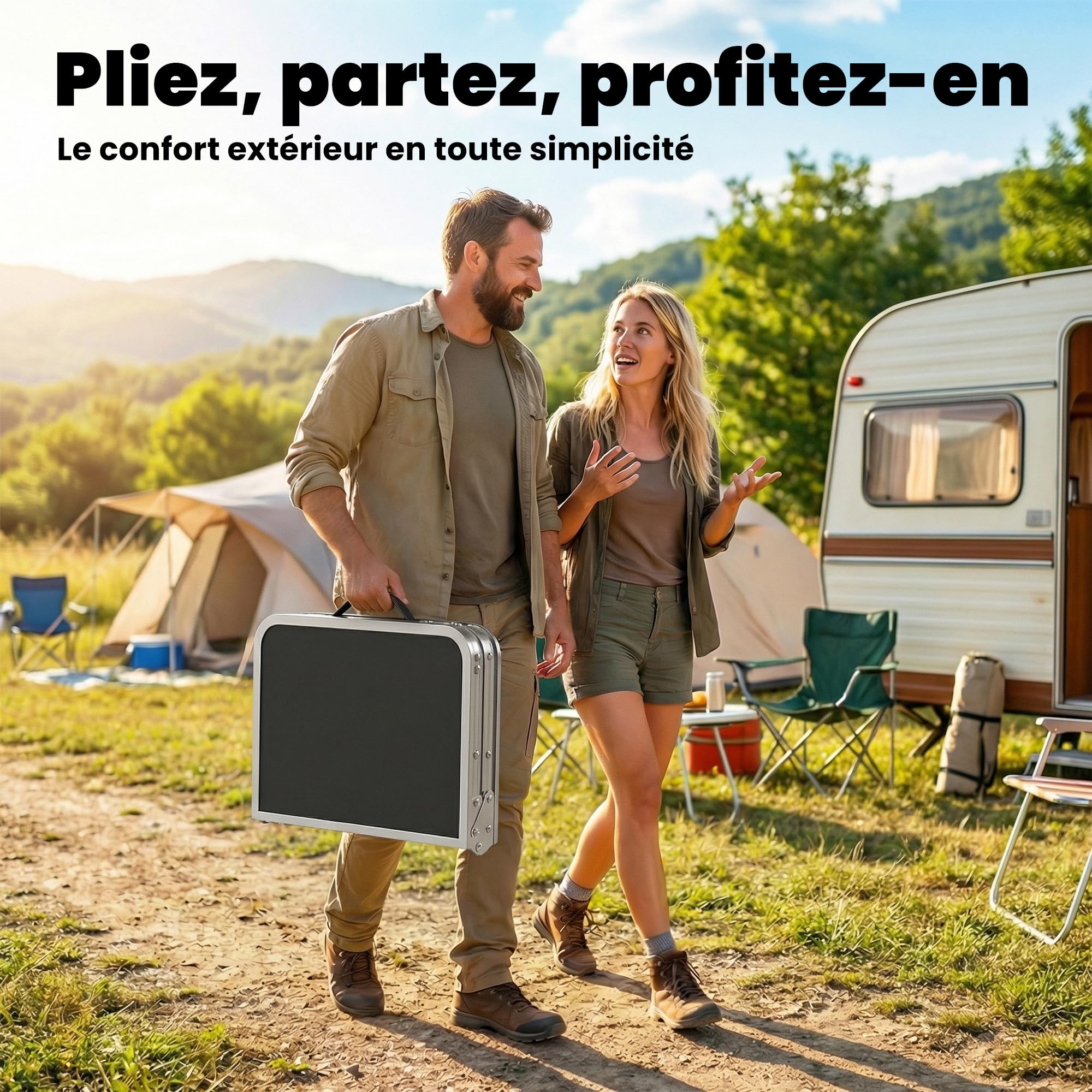 Outsunny Table Pliante en Aluminium, Table de Camping Pliante rectangulaire 60 x 40 x 60 cm, avec poignée, 4 hauteurs réglables, Rangement en Filet, pour intérieur/extérieur, pour terrasse, Blanc