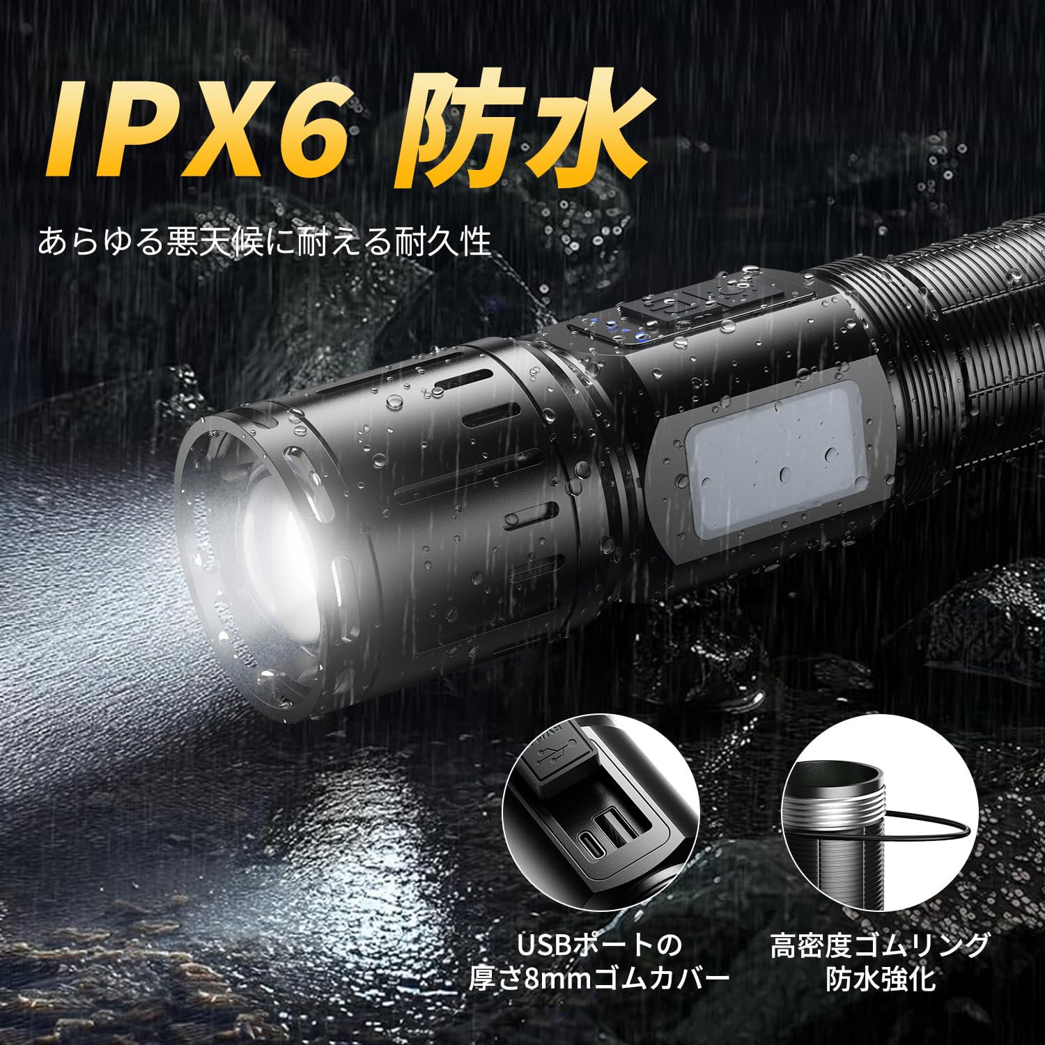 Amazon.co.jp: 懐中電灯 強力 ledライト 40000LM【業界超高輝度ライト