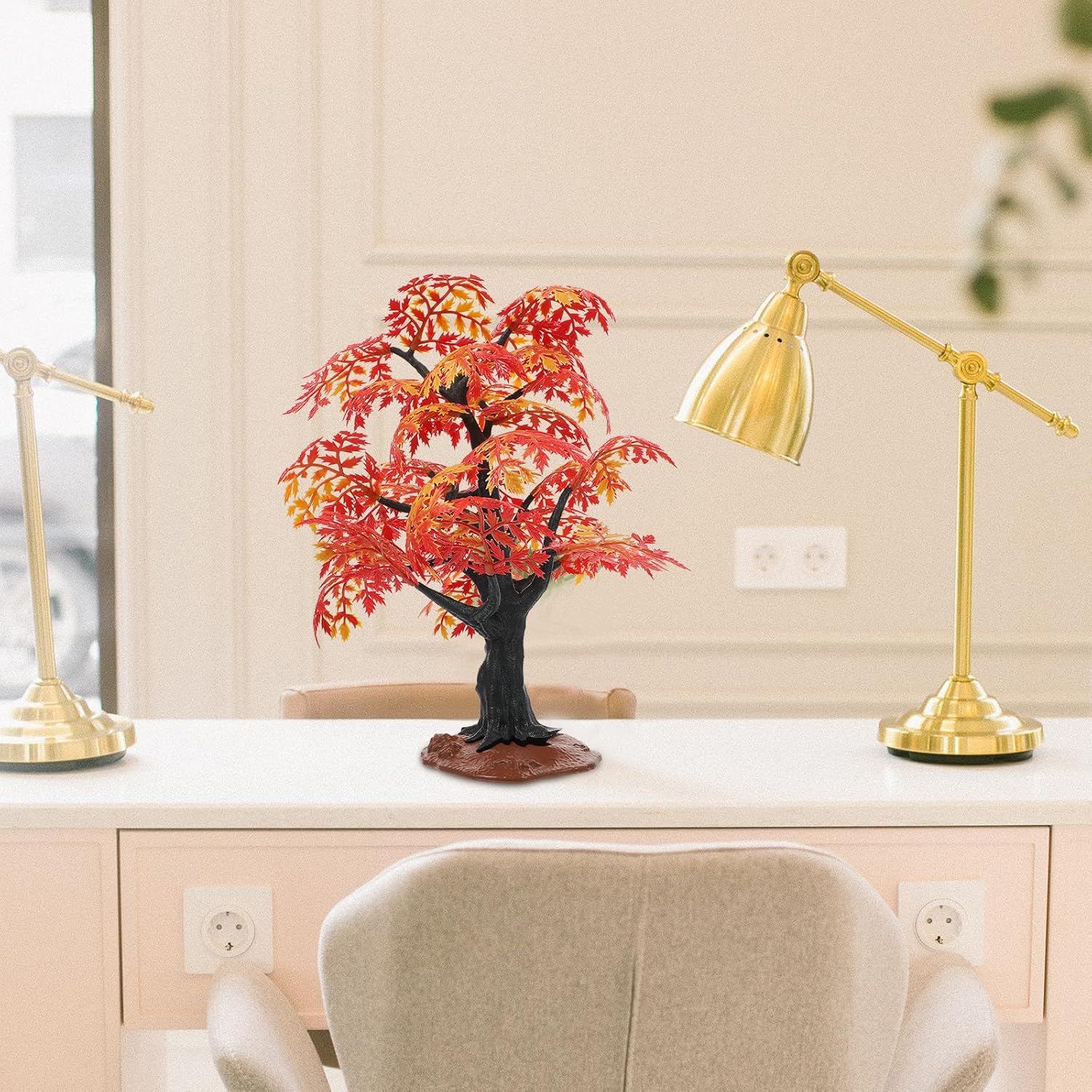 Garneck Miniature Maple Tree Model - Artificial Tree Scenery Landscape Model - Rainforest Diorama Supplies - Dollhouse Plant Mini Tree Garden Decor - Plastic Trees for Projects, Model Train Scenery