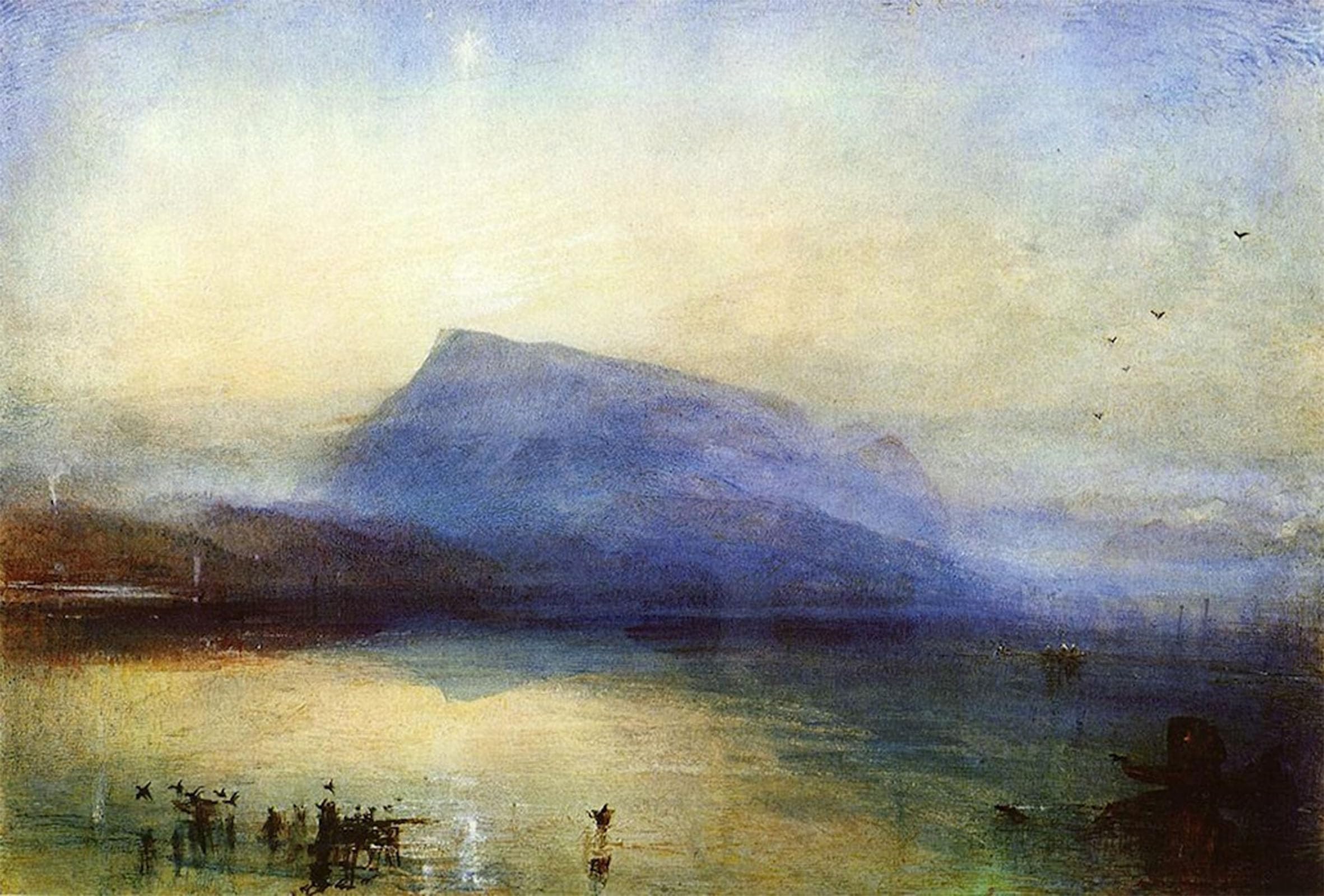 SERENDIPITP Vintage Wall Art Canvas Nordic Poster Canvas Print Picture Lake of Lucerne - Sunrise by Mallord William Turner Wall Art Poster for Home Decor 60x90cm