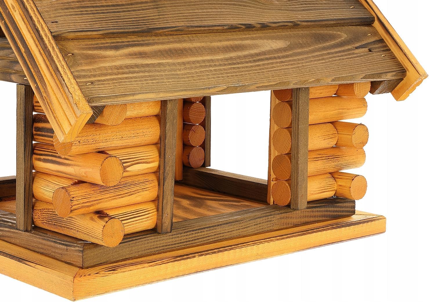 MAZUR Vogelfutterhaus aus Holz | 34,5x38x112 | Ständer | | Hand-Made | Vogelfutterspender | Vogelfutterstation | Vogelhaus | Vogelhäuschen | Kleinvögel, Gartenvögel, Singvögel, Wildvögel Wetterfest