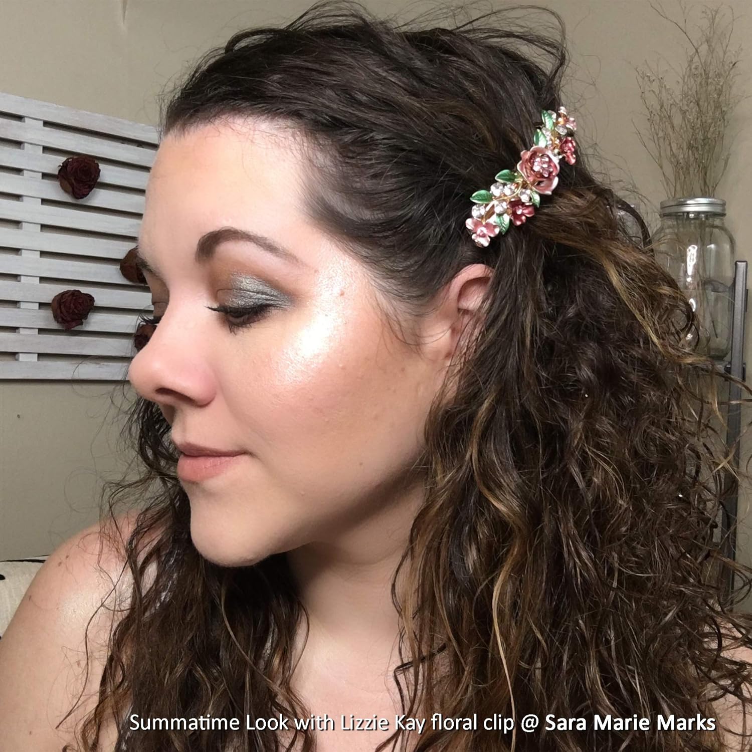 4 Colorful Vintage Decorative Flower Design Metal Gold Tone French Barrettes Hair Clasps Accessories Women Girls - Image 7