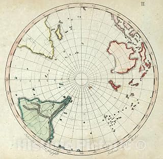 Historic Map : School Atlas Map, Southern Hemisphere. 1801 - Vintage Wall Art - 16in x 16in