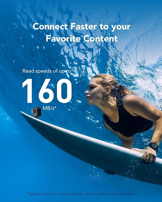 Lexar 128GB Blue Micro SD Card Up to 160MB/s microSDXC UHS-I Memory Card | C10, U3, A2, V30, Full HD, 4K UHD, High Speed TF Card with SD Adapter