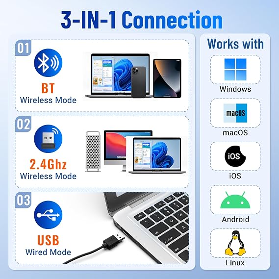 Tera Barcode Scanner Wireless Portable: 1D 2D QR Reader with Back Clip 0013