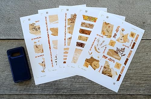 Miniatura 3 de Decoupage - Paquete de papel 15 hojas de 8 x 11 pulgadas flores secas y papeles viejos de HANATABA estilo vintage Art Deco Ephemera para decoupage