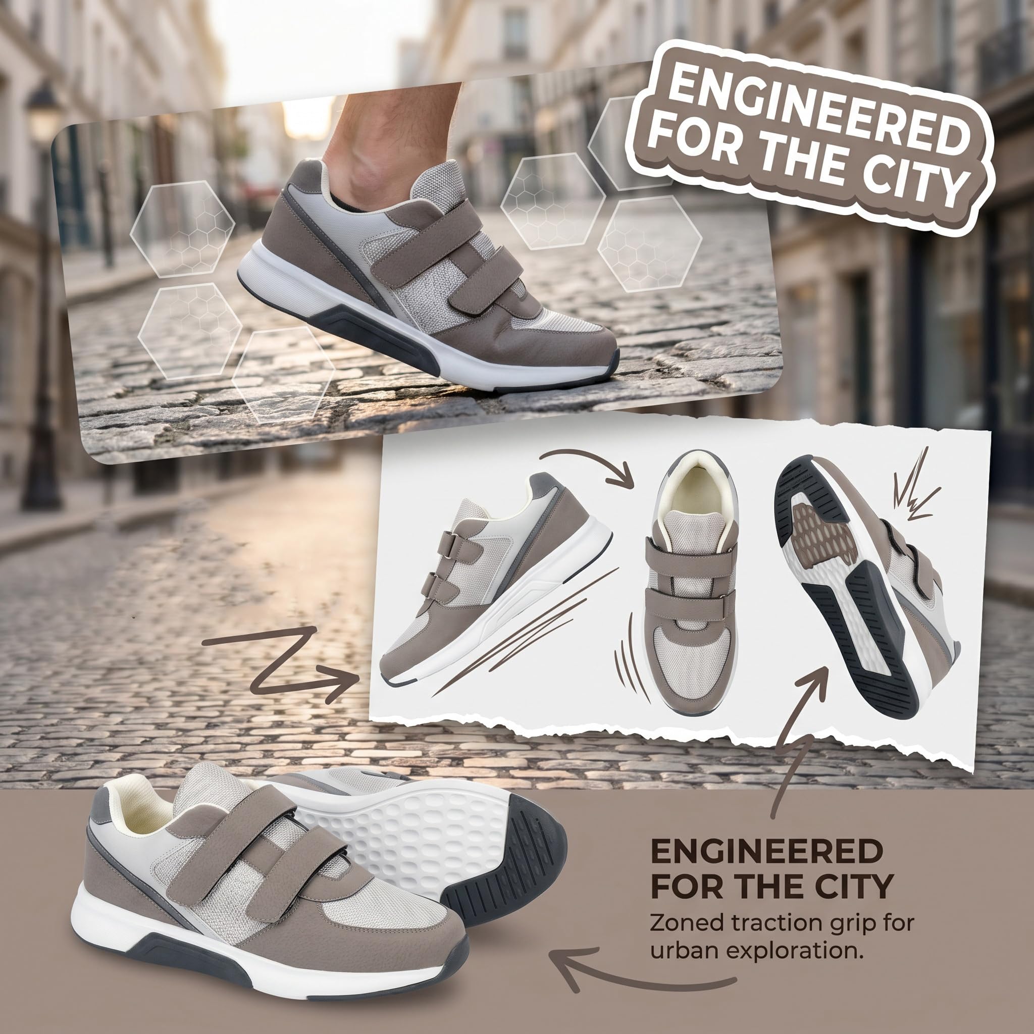 JOMIX Sneaker Homme Respirant Casual Chaussures de Running Confort Scratch Chaussures de Marche Fitness Jogging