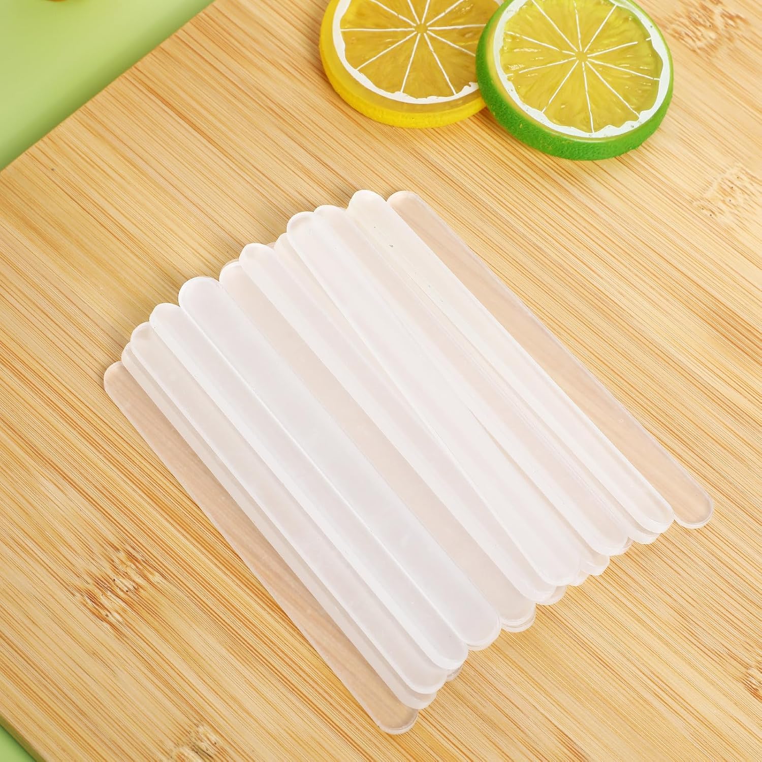 30 Pcs Acrylic Ice Cream Sticks Plastic Sticks with Smooth Surface and Comfortable Grip for Food Crafts and DIY Projects