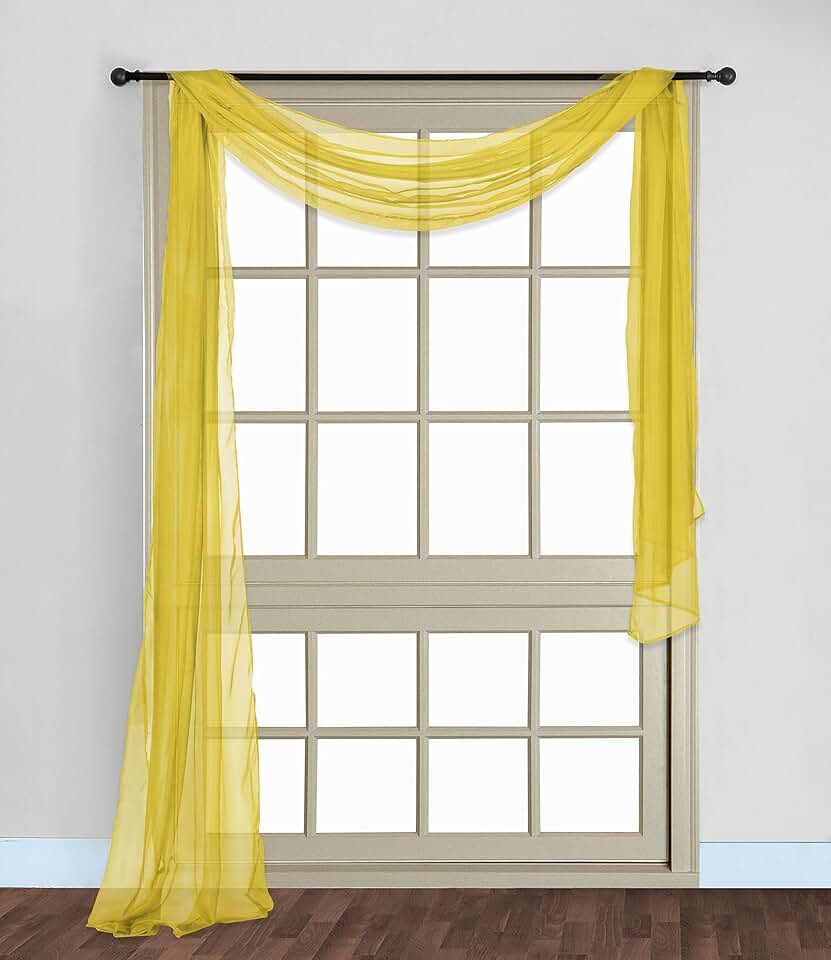 yellow window scarf
