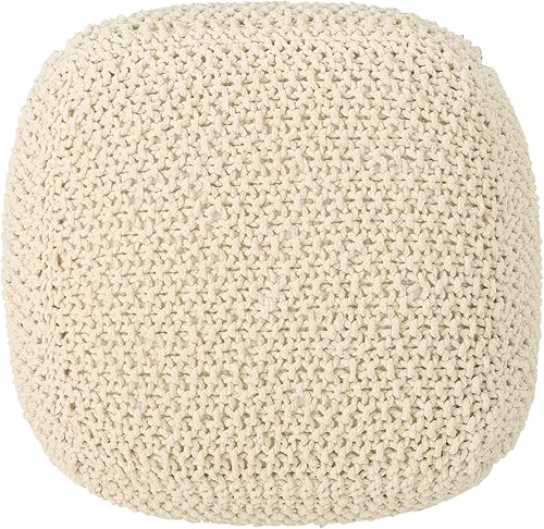 Miniatura 8 de Christopher Knight Home Knox - Puf de algodón de punto, color beige