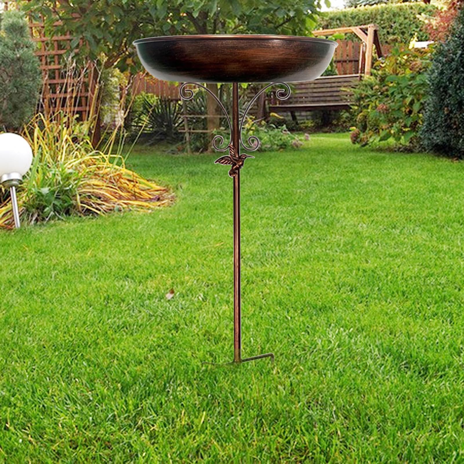 Vogeltränke für draußen – Hof-Vogelfutterspender, stehende Metall-Vogelfutterschale, Dekoration für Hof, Terrasse, Deck, Hinterhof, Balkon, Outdoor