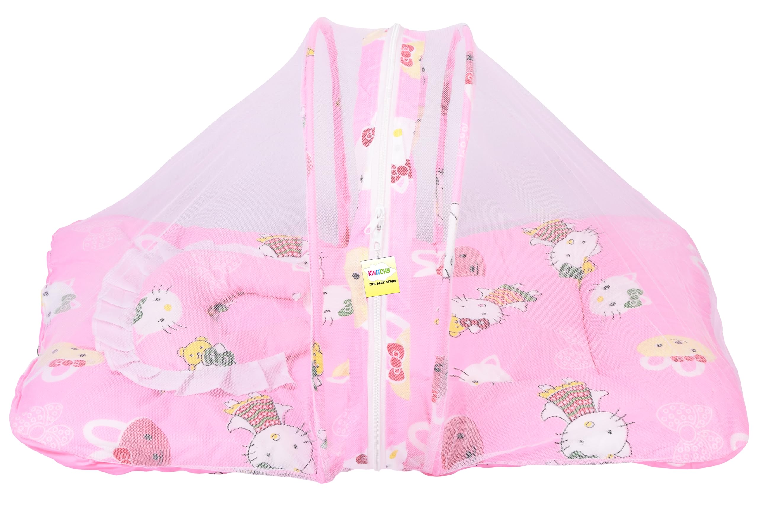Kwitchy Baby Bed New Born Baby Bedding Set | Mattress | Mosquito Net | Carry | Cotton | Infants Beds | Products All | Gift Combo | Essentials (0-6 Months) (2PCS Set) 1