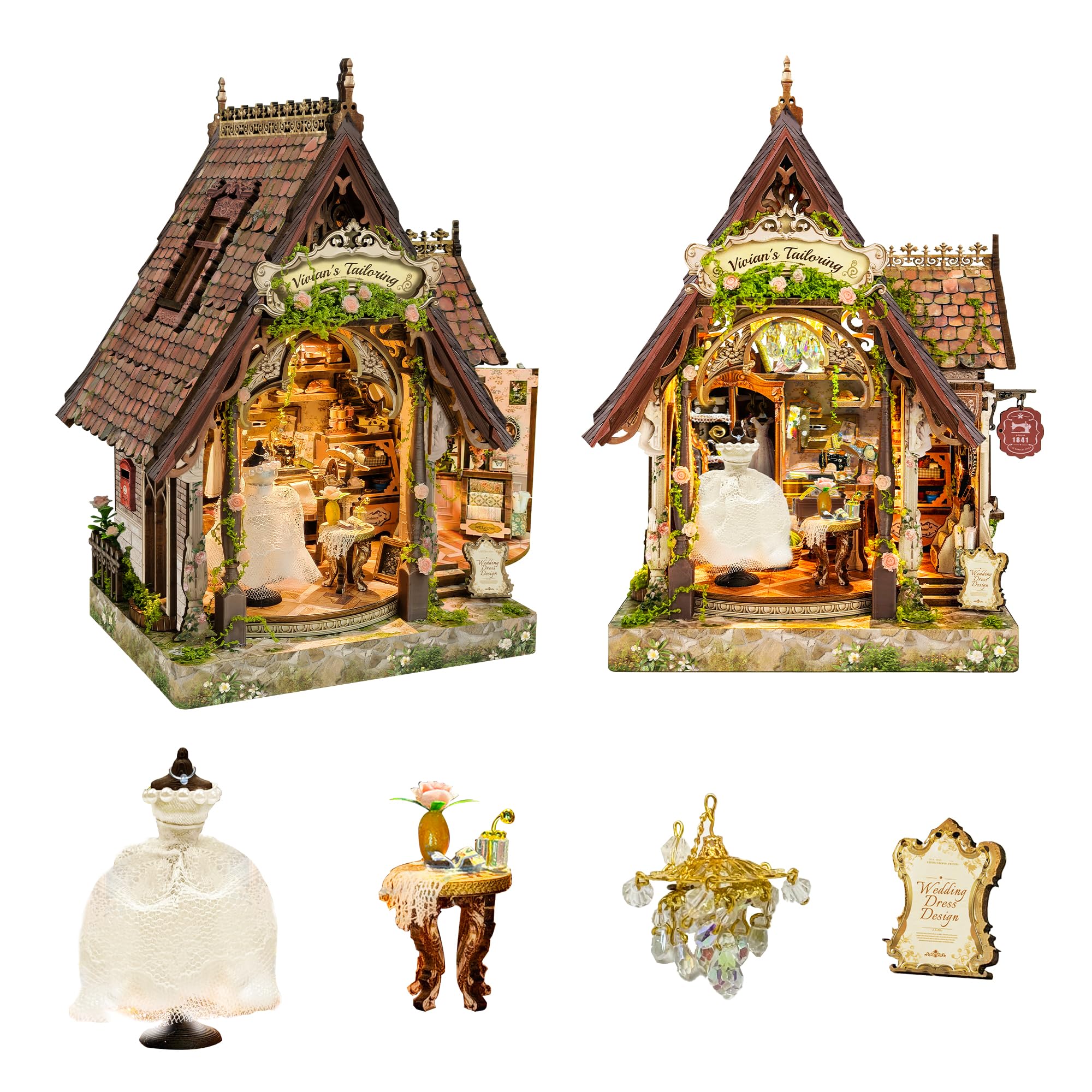Spilay Miniature House Kits for Adults, Forest Cottage Dolls House — image 1