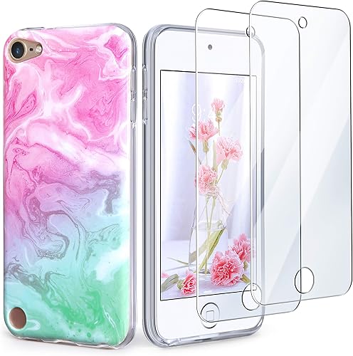 IDWELL - Funda para iPod Touch 7 generación con 2 protectores de pantalla, funda para iPod Touch 6 y iPod 5, ajuste delgado, antiarañazos, flexible,
