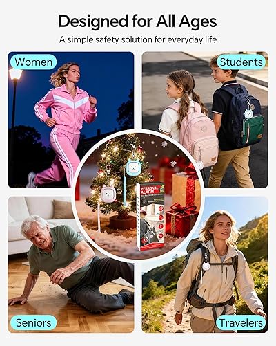 Miniatura 7 de Alarma de seguridad personal – Sirena fuerte con luz LED, llavero fácil de tirar para mujeres y personas mayores, uso diario portátil (paquete de 2)