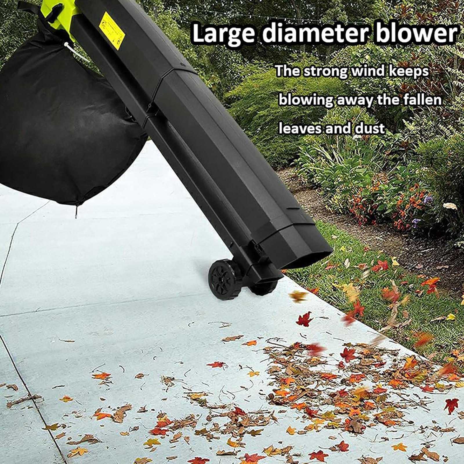 FfiMe Moderno Soplador y Aspirador de Hojas, Soplador de 3000W con Bolsa Recolectora de 40L, Cable de 5m, Ruedas y Correas para Quitar Hojas, Escombros y Desechos de Jardines, Patios