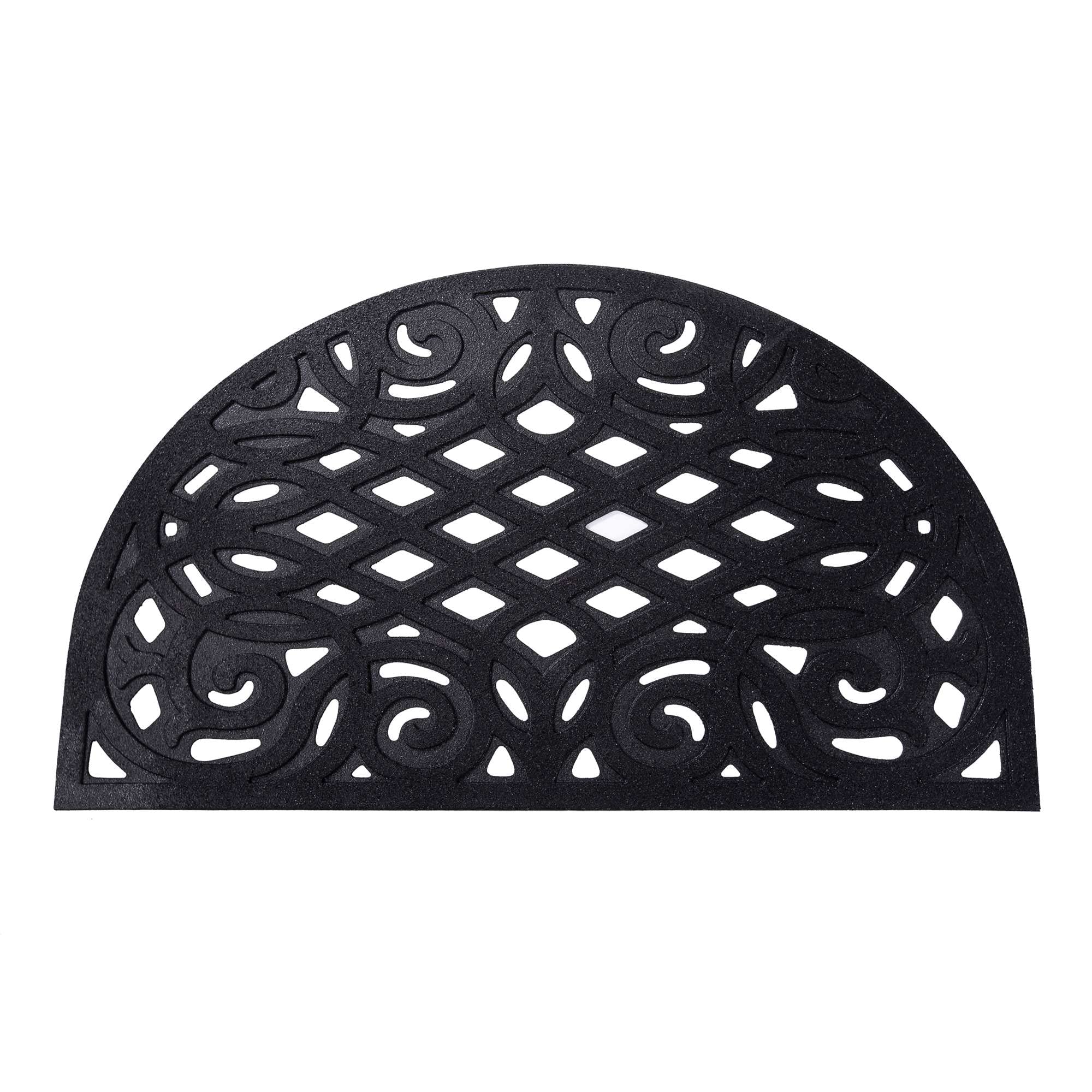 Nicoman Black Victorian Style Eco Halfmoon Outdoor Doormat