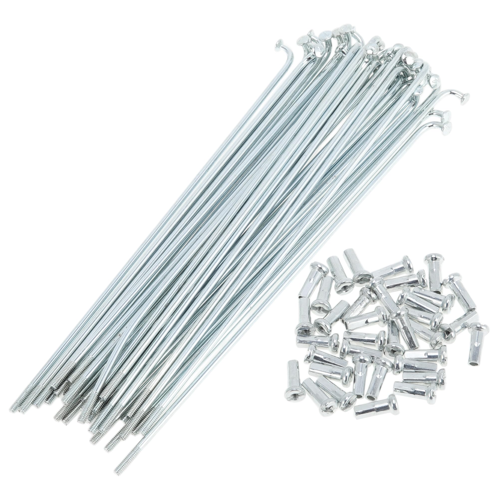 A ABSOPRO 36 Set 14G Bicycle Spokes 130mm Bike Wheel Spokes Galvanized Carbon Steel Silver Tone