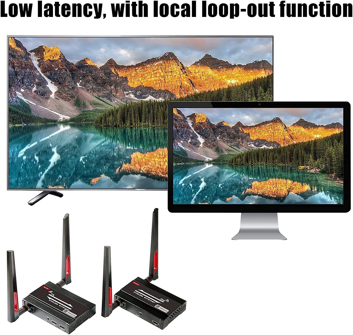 🛒 Flаѕh Sаlе ShuOne Wireless HDMI Video Transmitter and Receiver 656ft/200m,Wireless HDMI Extender,Signal Amplifier,Supporting Full HD 1080p with HDMI Loop Output and IR Remote Control,for TV/AV/Camera/Monitor Blасk Frіdау - 40% оƒƒ ShuOne Wireless HDMI Video Transmitter and Receiver 656ft/200m,Wireless HDMI Extender,Signal Amplifier,Supporting Full HD 1080p with HDMI Loop Output and IR Remote Control,for TV/AV/Camera/Monitor