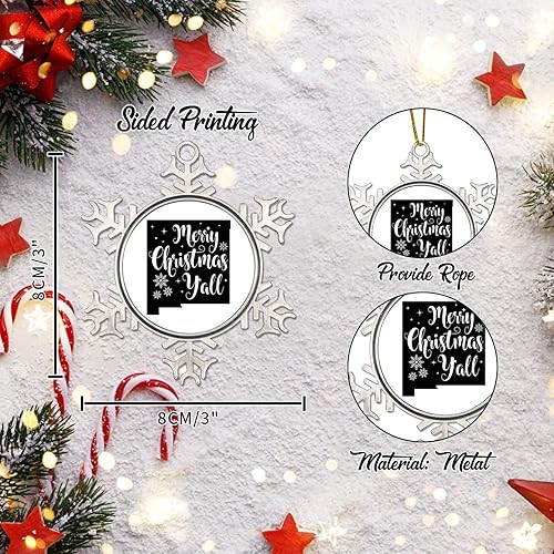 Miniatura 34 de South Dakota Xmas Tree Ornaments American State USA States Metal Snowflake Christmas Tree Hanging Ornament Merry Christmas Y’All Christmas South