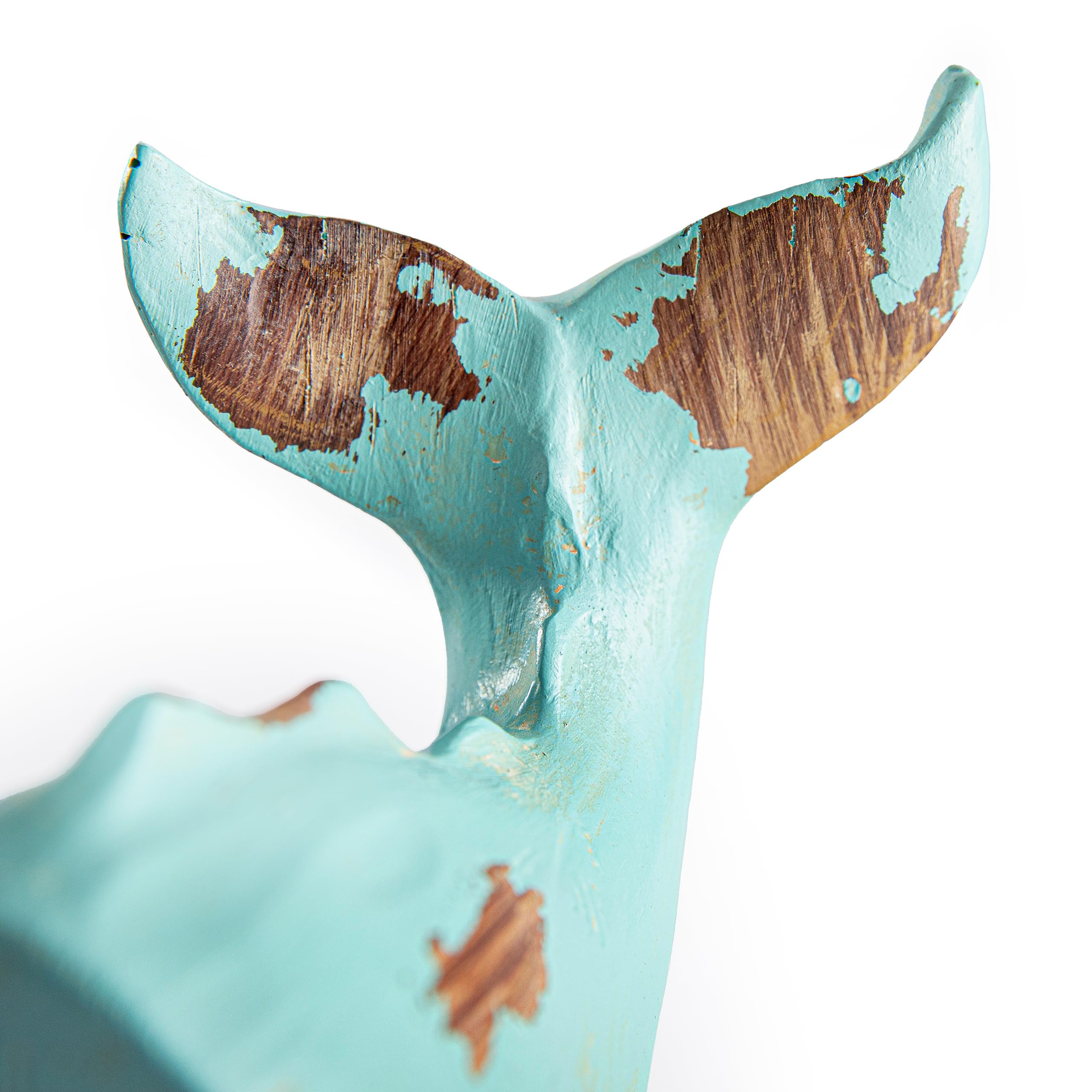 Buchstützen Wal | dekorative Buchstütze auf Kunststein (Polyresin) | Bookend ist 1,25 KG schwer, solide ausgefüllter Kern | Rutschfester Boden, Oberfläche strukturiert und handbemalt